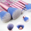 Makeup Brushes, 7PCS Glitter Quicksand Handle Makeup Brush Set for Foundation Powder Blush Eyeshadow with Case Beautiful Pink Purple Cosmetic Brushes G-Texnik