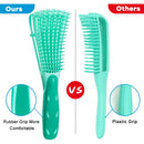Detangler Hair Brush, 2 Pack Detangling Hair Brush with 1 Pack Eyebrow Brush Set for Natural Curly Hair,Thick, Thin, Wet Hair or Dry Hair, Hair Detangler Brush for Women Men Kids-Green Hoofun Store