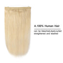 Thick Hidden Invisible Crown Flip on in Human Hair Extension One Piece Secret Miracle Wire in Hairpieces No Clip No Tape in Remy Hair Translucent Fish Line Headband 110g 20''/20inch