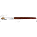 PANA Pure Kolinsky Hair Bristles Acrylic Nail Brush Oval Crimped Shaped Mahogany Wood Handle Professional Salon Quality (Size 8, Mahogany) PANA