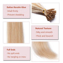 18 Inches I Tip Human Hair Extensions 100 Strands/Pack Pre Bonded Keratin Stick Tipped Hair Extensions Cold Fusion Hairpiece Long Straight For Women
