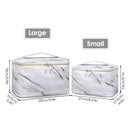 Travel Makeup Bag Large Cosmetic Bag Make up Case Organizer for Women and Girls (Large, Marble) Narwey
