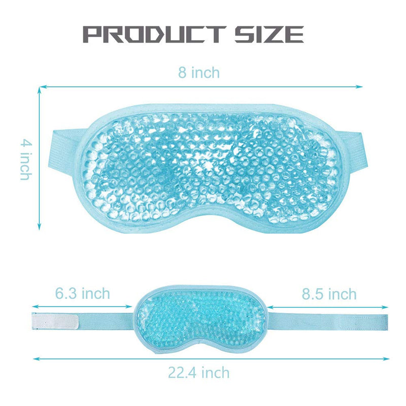 Permotary 2PCS Gel Eye Mask Reusable Hot Cold Compress Pack Eye Therapy ,Therapeutic Gel Eye Spa Pad for Puffiness /Dark Circles/Eye Bags /Dry Eyes/Headaches/Migraines/Stress Relief-Blue &Green Permotary Store