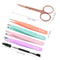 Eyebrow Tweezer Set, TsMADDTs 6 Pcs Tweezers Set for Women, Precision Tweezer for Eyebrows with Curved Scissors for Ingrown Hair, Hair Plucking Daily Beauty Tools with Leather Travel Case TsMADDTs