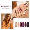 Beetles Red Purple Gold Glitter Gel Nail Polish Set - 6 Colors Fall Winter Wine Red Gel Polish Kit Full Maroon Nail Gel Polish Set, Soak Off LED Nail beetles Gel Polish