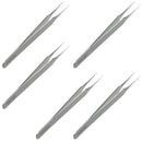 Ingrown Hair Tweezers | Pointed Tip | 5 Pack | Precision Stainless Steel | Extra Sharp and Perfectly Aligned for Ingrown Hair Treatment & Splinter Removal For Men and Women | By Tweezees Tweezees