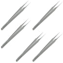 Ingrown Hair Tweezers | Pointed Tip | 5 Pack | Precision Stainless Steel | Extra Sharp and Perfectly Aligned for Ingrown Hair Treatment & Splinter Removal For Men and Women | By Tweezees Tweezees