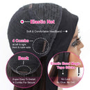 Borchan Headband Wig Scarf Human Hair Wigs None Lace Front Wigs Virgin Human Hair For Black Women Glueless Machine Made Deep Wave Headband Wig Natural Color 150% Density (14 Inch) Borchan
