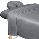 ForPro Premium Microfiber 3-Piece Massage Sheet Set, Ultra-Light, Stain and Wrinkle-Resistant, Includes Flat Sheet, Fitted Sheet and Face Rest Cover, Cool Grey ForPro Professional Collection