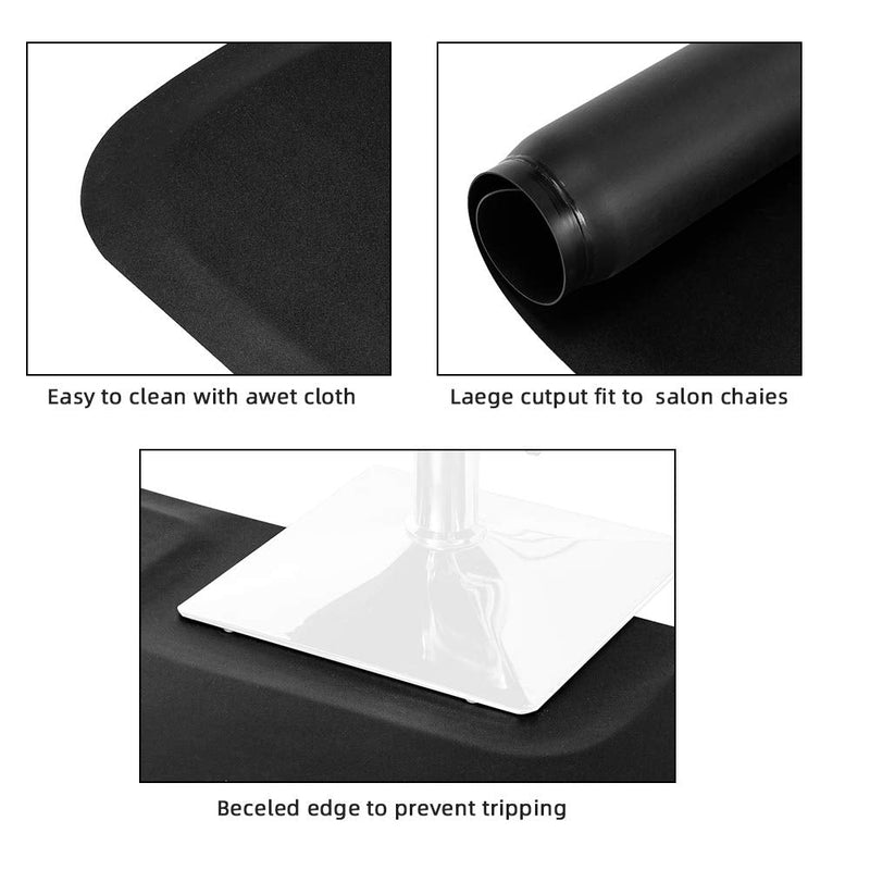 OmySalon 1/2'' Thick Anti Fatigue Mat for Hairstylist Standing, 3'x5' Barber Floor Matt Square Base for Salon Styling Chair, Hair Cutting Hairdressing Equipment OmySalon