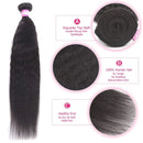 Odir Brazilian Kinky Straight Human Hair Bundles 1 Bundle 10 inch Unprocessed Yaki Straight Human Hair Weave Bundles Natural Color Odir