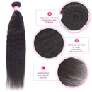 Odir 8A Brazilian Kinky Straight Human Hair Bundles 1 Bundle (18 Inch) Unprocessed Yaki Straight Human Hair Weave Bundles Natural Color Odir
