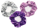 iscream Shiny Metallic Set of 3 Scrunchies - Pink, Purple and Silver iscream