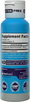 Herbtonics Liposomal NAD+ for Cellular Energy | Supports Healthy Aging, Focus & Metabolism | Liposomal Delivery - Designed for Superior Absorption | 120ML Vegan Liquid Supplement (1 Month Supply) Infinity Warehouse