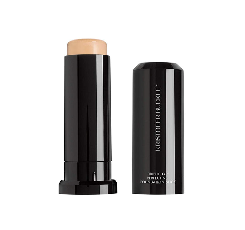 KRISTOFER BUCKLE Triplicity Perfecting Foundation Stick, 0.4 oz. | Primes Skin, Provides Buildable Coverage & Has A Soft-Focus Effect | Light (Warm) Kristofer Buckle