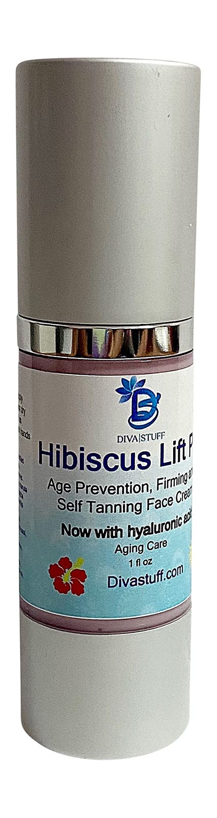 Hibiscus Lift, Now With Hyaluronic Acid and Self Tanners, Natural Age Prevention, Firming & Acne Healing Face Cream, All In 1, By Kym's Diva Stuff (Hibiscus Lift Plus) Diva Stuff
