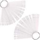 JASSINS 100 Pcs False Nail Sticks Polish Board Nail Polish Practice Display Art Tips with Metal Split Ring (100PCS-Clear) JASSINS