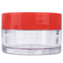 Beauticom 20 gram/20ml Empty Clear Small Round Travel Container Jar Pots with Lids for Make Up Powder, Eyeshadow Pigments, Lotion, Creams, Lip Balm, Lip Gloss, Samples (12 Pieces, Red) Beauticom