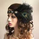 Asooll Feather Headband Flower Hair Band 1920's Flapper Headpiece Prom Elegant Hair Accessories for Women and Girls Asooll