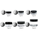 Beauticom 12 Piece 1 oz. USA Acrylic Round Clear Jars with Flat Top Lids for Creams, Lotions, Make Up, Cosmetics, Samples, Herbs, Ointments (12 Pieces Jars + Lids, WHITE) Beauticom