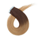 20 PCS Rooted Tape In Hair Extensions Real Human Hair Invisible Seamless Skin Weft Double Side Tape Remy Human Hair Hightlight Long Straight For Women (24'',50g,