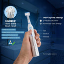 Triple Bristle Original Sonic Toothbrush & 3 Pack Dental Floss Bundle | Rechargeable 31,000 VPM Tooth Brush & Patented 3 Brush Head Design | 55 Yard Mint Flavored Satinfloss | Whiter Teeth & Smile Triple Bristle Store