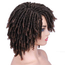 Lady Hanne Dreadlock Wig Black Brown Short Curly Braided Twist Dreadlock Wigs Heat Resistant Synthetic Daily Party Replacement Wig for Women Lady Hanne