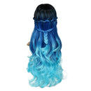 HANNE Long Body Wave Synthetic Wigs For Black and White Women Ombre Blue Heat Resistant Glueless Synthetic Hair Wavy Wigs Halloween Cosplay Party/Daily Full Wig (Ombre Blue) HANNE Store