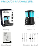 TUREWELL Water Flossing Oral Irrigator, 600ML Dental Water Teeth Cleaner 10 Adjustable Pressure, Electric Dental Pick Flosser for Teeth/Braces, 8 Water Jet Tips for Family (Black) TUREWELL