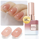 Double Rhythm Translucent Gel Polish Sheer Neutral Natural Light Milky Same Color Same Bottle 15ML Jelly UV Polish Nail Art DIY at Home (Jelly Nude Brown-A1492) Infinity Warehouse
