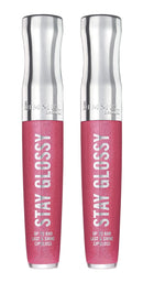 Rimmel Stay Glossy 6HR Lip Gloss, Back Row Smooch, 0.18 Fl Oz (Pack of 2) Rimmel