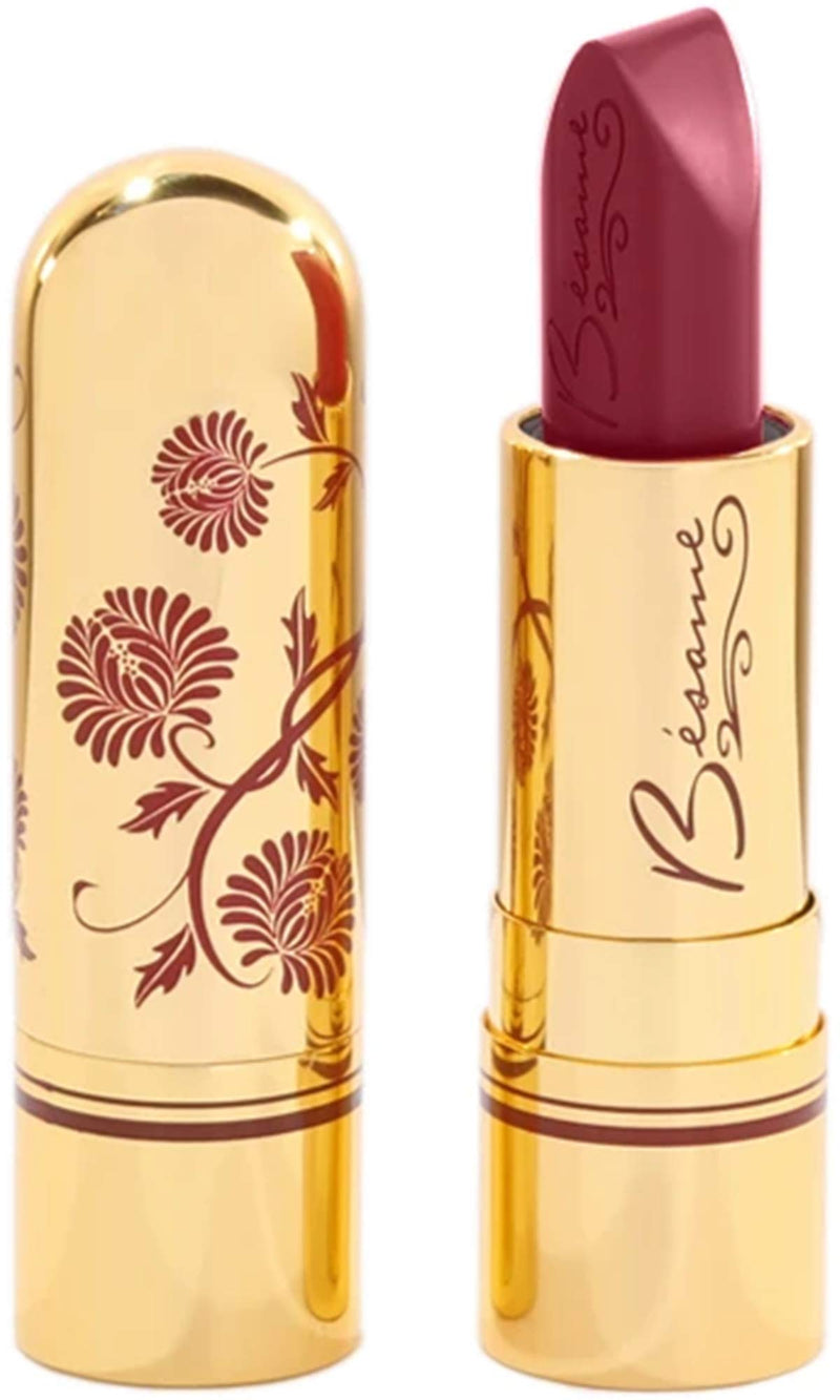 Besame Cosmetics | Dusty Rose Lipstick - 1969 | Classic Color Lipstick | Vintage Makeup | Long Lasting Lipstick | Semi Matte Lipstick for Women | Moisturizing Lipstick for Sensitive Skin BESAME COSMETICS