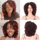 6" Short Dreadlock Wigs Braided Wigs for Black Women Kinky Twist Braiding Hair Faux Locs Crochet Hair Costume Cosplay Wigs Low Temperature Synthetic Fiber 200g (Red) N/P