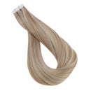 Fshine Human Hair Tape in Extensions 22 Inch Double Sided Tape Hair Extensions Color 18 Ash Blonde Highlight 22 Light Blonde 50 Grams Glue in Extensions Human Hair Fshine Store