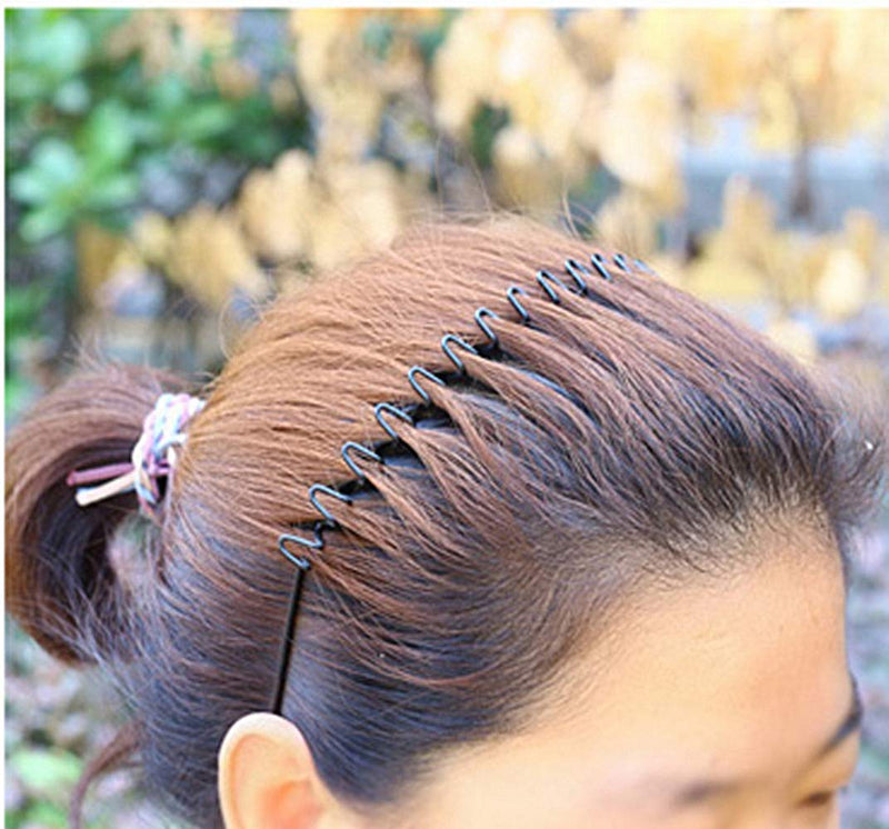 XINGZHE Fashion Hair Bands Men Women, Metal Headband for Mens Hair Band Outdoors Sports Headbands Womens Clip Ties Non Slip Smooth Elastic With Teeth Comb Unisex Hairband Accessories Beauty Care 2 PCS XINGZHE