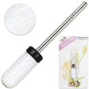 Pana (Grit: XC EXTRA COARSE) Professional USA Ceramic White Smooth Top Small Barrel Bit Nail Drill 3/32" Shank Size PANA