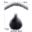 HiDoLa 100% Human Hair Fake Face Beard and Mustache for Adults Men Realistic Makeup Lace Invisible False Beards（HZ05-Black) HiDoLa