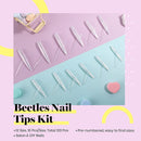 Beetles Extra Long Stiletto Nail Tips, 120Pcs Acrylic Sharp Fake Nail Tools Kit Clear Nail Artificial Press on False Nail for DIY Nail Salon Manicure, 12 Size beetles Gel Polish Store