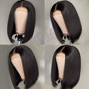 Short Straight Bob Wigs Brazilian Human Hair Lace Front Wigs for Black Women (14inch) 13x4 Lace Front Wigs 150% Density Pre Plucked with Baby Hair Royal Lady