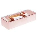 mDesign Long Plastic Cosmetic Storage Organizer Box Containers with Hinged Lid for Bedroom, Bathroom Vanity Shelf or Cabinet, Holds Masks, Palettes, Lotion, or Nail Polish, 2 Pack - Light Pink/Clear mDesign