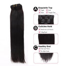 Sassina 12 Inch120G Silky Straight Clip In Human Hair Extensions for African American Black Women Double Wefts 7 Pieces with 17 Clips Sassina Store