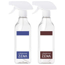 Zena Empty Clear Spray Bottle 16 oz. Great for Cleaning Solution, Essential Oils, Gardening, Hair Care. Adjustable Heads from Mist to Stream. Includes 4 beautiful labels (Pack of 2 / Cuboid) Zena