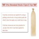 100 Strands/Pack I Tip Remy Human Hair Extensions Pre Bonded Keratin Stick In Hair Extensions Cold Fusion Hair Piece For Women Long Straight