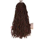 New soft locs 18 inch 6 Packs Goddess Faux Locs Curly Wavy Crochet Synthetic Braiding Hair Extensions (18 inch, 30