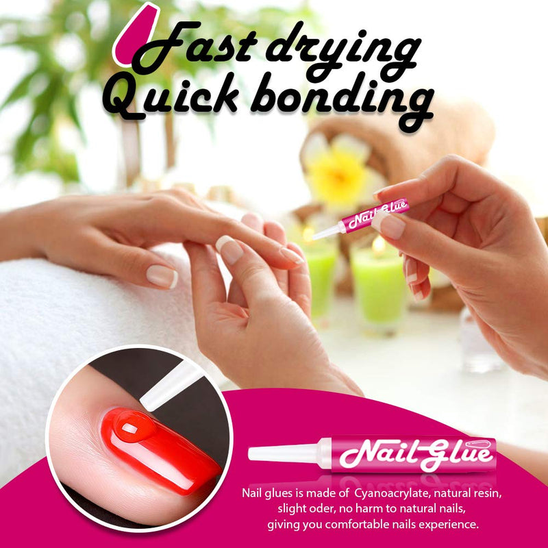 Teenitor Nail Glue, 15 x 2g Mini Professional Beauty Nail False Art Decorate Tips Acrylic Glue Teenitor