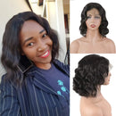 BLY Human Hair Wigs Lace Front 4x4 Closure Bob Wigs Body Wave Virgin Hair 10 Inch 150% Density Pre Plucked with Baby Hair Natural Color For Black Women BLY Store