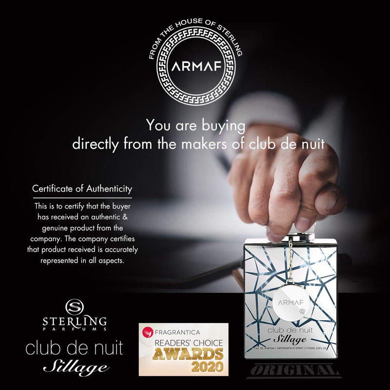 ARMAF Club De Nuit Sillage for Unisex EDP Spray, Oriental, 3.6 Oz ARMAF