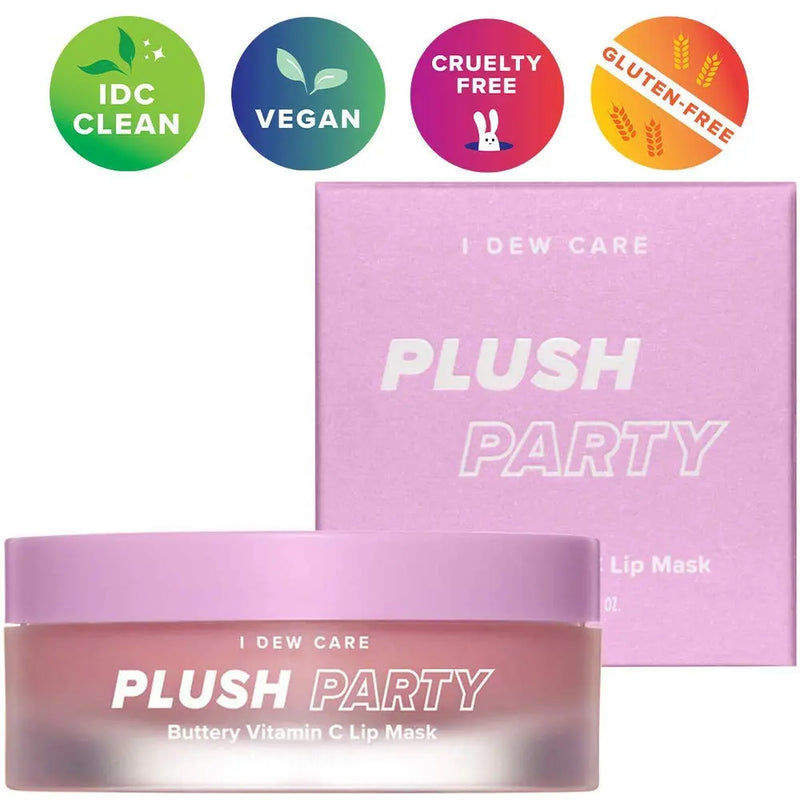I DEW CARE Plush Party Lip Balm | Hydrating Overnight Lip Mask for Dry Lips with Shea Butter | Korean Skincare, Vegan, Cruelty-free, Gluten-free, Paraben-free I DEW CARE Store