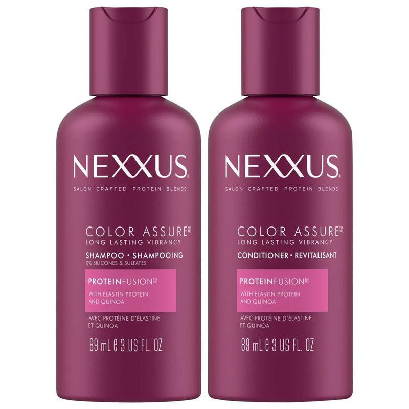 Nexxus Travel Shampoo and Conditioner, Color Assure – Replenishes and Extends Hair Color Vibrancy, 3 Oz Ea Infinity Warehouse