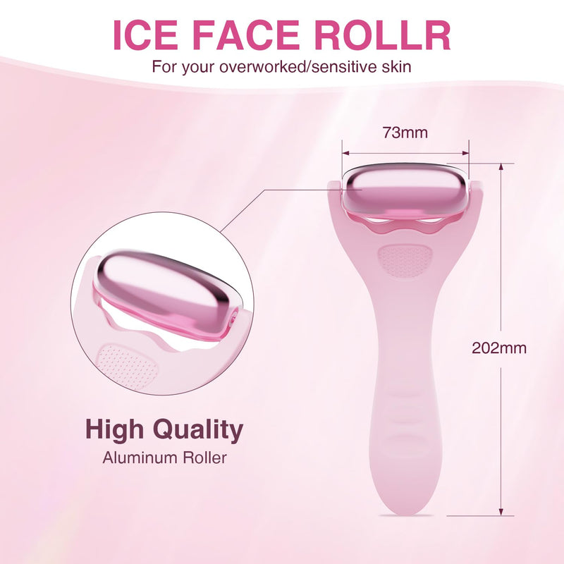 Facial Ice Roller for Skin Care - Aluminum Face Roller to De-Puff, Soothe & Tighten Pores - Cold Therapy Massage Tool for Radiant Glow Infinity Warehouse